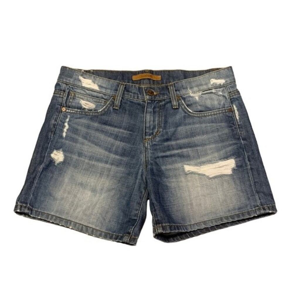 Joe's Jeans Mid Blue Distressed Denim Shorts